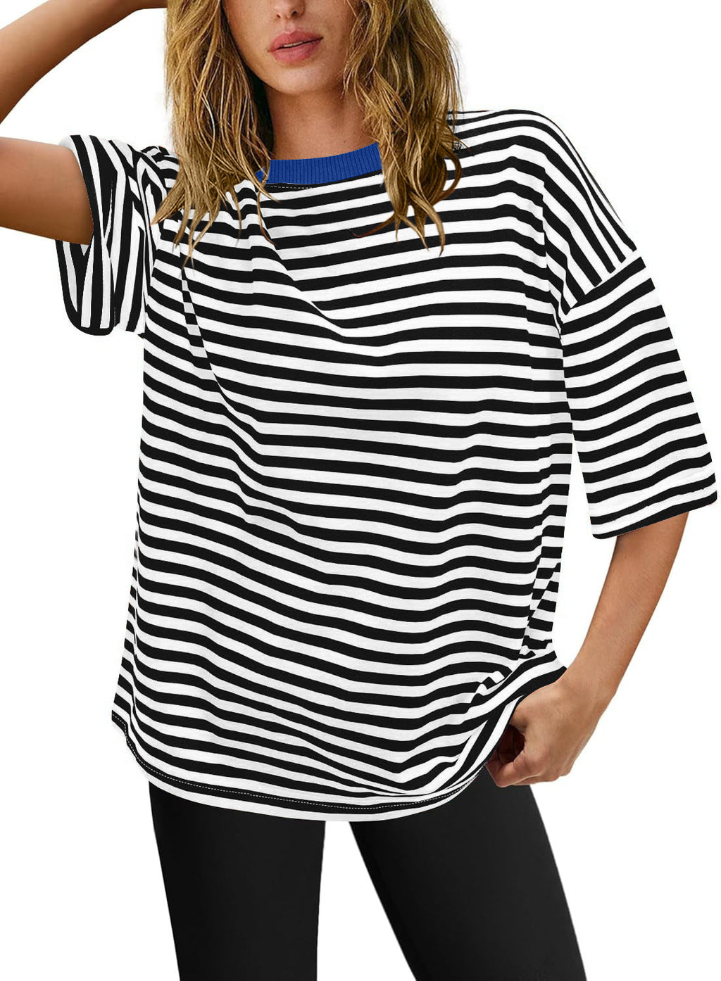 Damen Übergrößen T-Shirt mit Streifenmuster