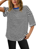 Damen Übergrößen T-Shirt mit Streifenmuster