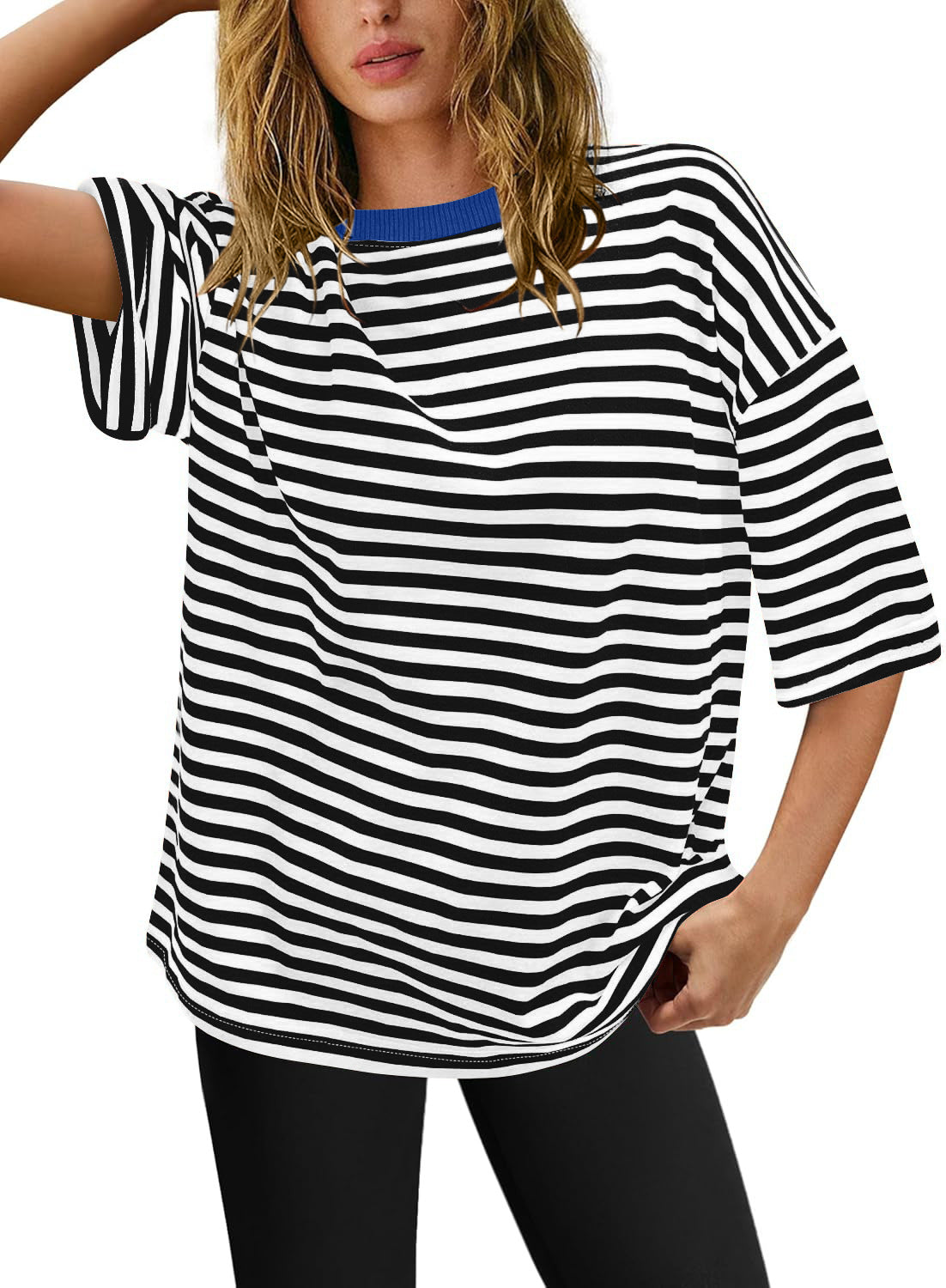 Damen Übergrößen T-Shirt mit Streifenmuster