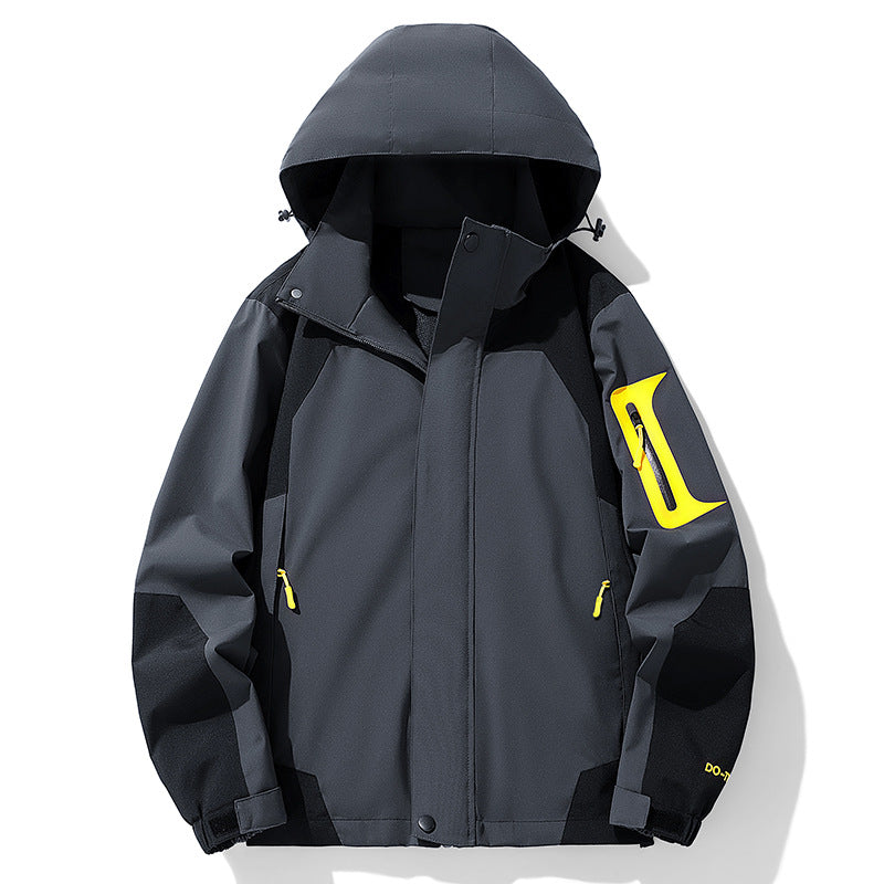 Herren Technische Outdoorjacke mit verstellbarem Kapuzenkragen Shop Nory
