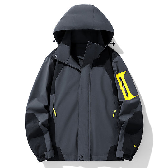 Herren Technische Outdoorjacke mit verstellbarem Kapuzenkragen Shop Nory