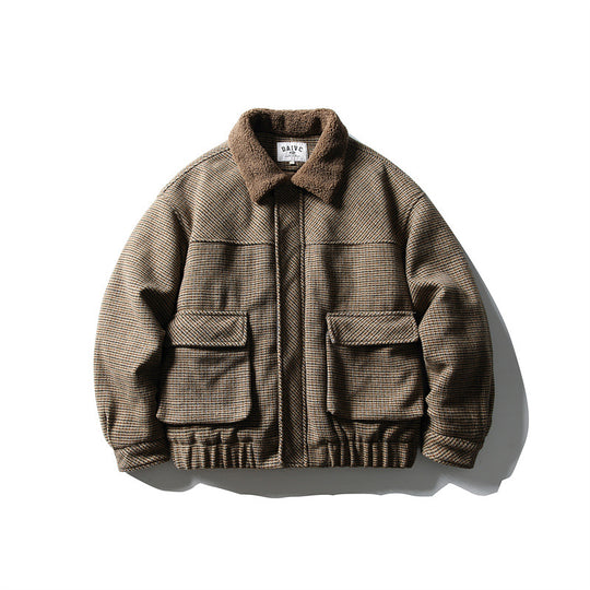 Herren Boxy-Blouson aus Wollmix mit Teddybesatz am Kragen und aufgesetzten Klappentaschen Shop Nory