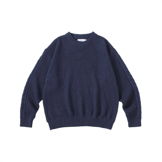 Unisex Oversize Grobstrickpullover mit Zopfärmeln und Rundhalsausschnitt Shop Nory