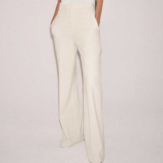 Damen Leicht fallende Highwaist Palazzohose mit weitem Bein und Bügelfalte Shop Nory