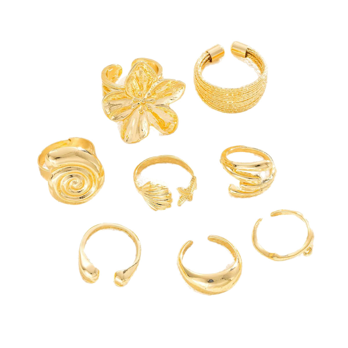 Damen modisches Ring-Set mit floralen und maritimen Designs Shop Nory