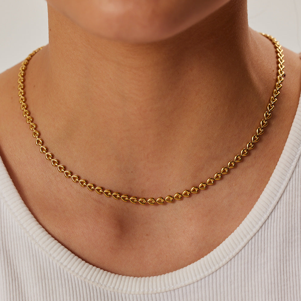 Damen Halskette mit Herzmotiv und verstellbarem Kettendesign Shop Nory