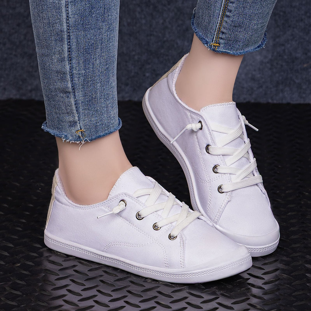 Damen Bequeme Canvas Sneakers mit atmungsaktiver Innensohle