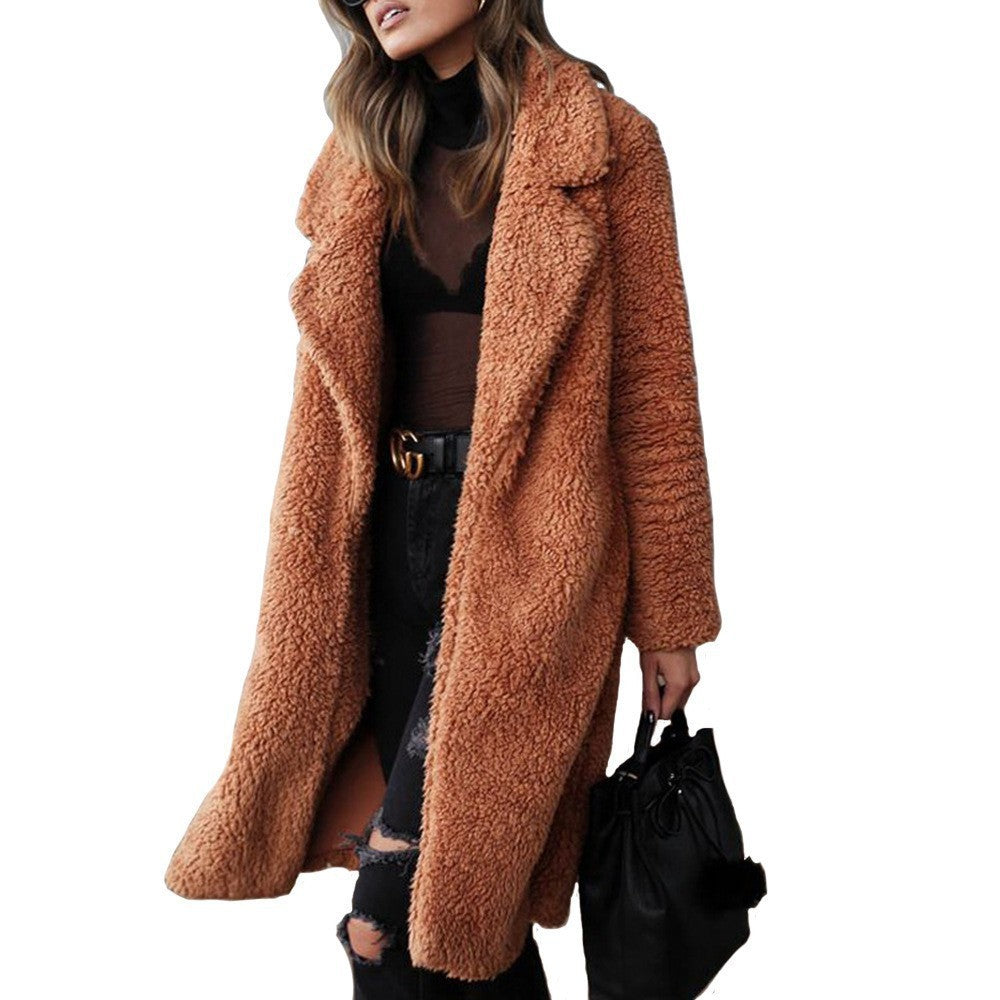 Damen nan kuscheliger Teddy-Mantel mit Oversize-Schnitt und hohem Reverskragen Shop Nory