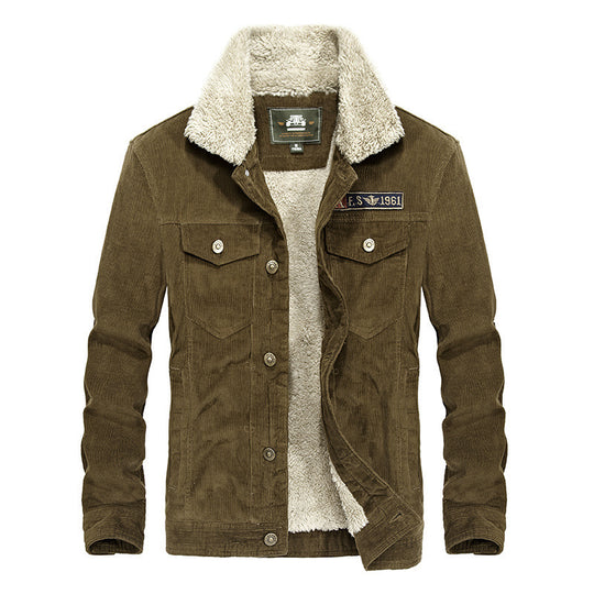 Herren Cord‑Truckerjacke mit Teddyfutter und aufgesetzten Brusttaschen Shop Nory