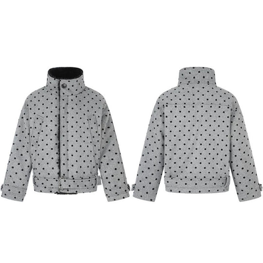 Damen Kurz geschnittene gesteppte Jacke mit Stehkragen und Taillenriemen Shop Nory