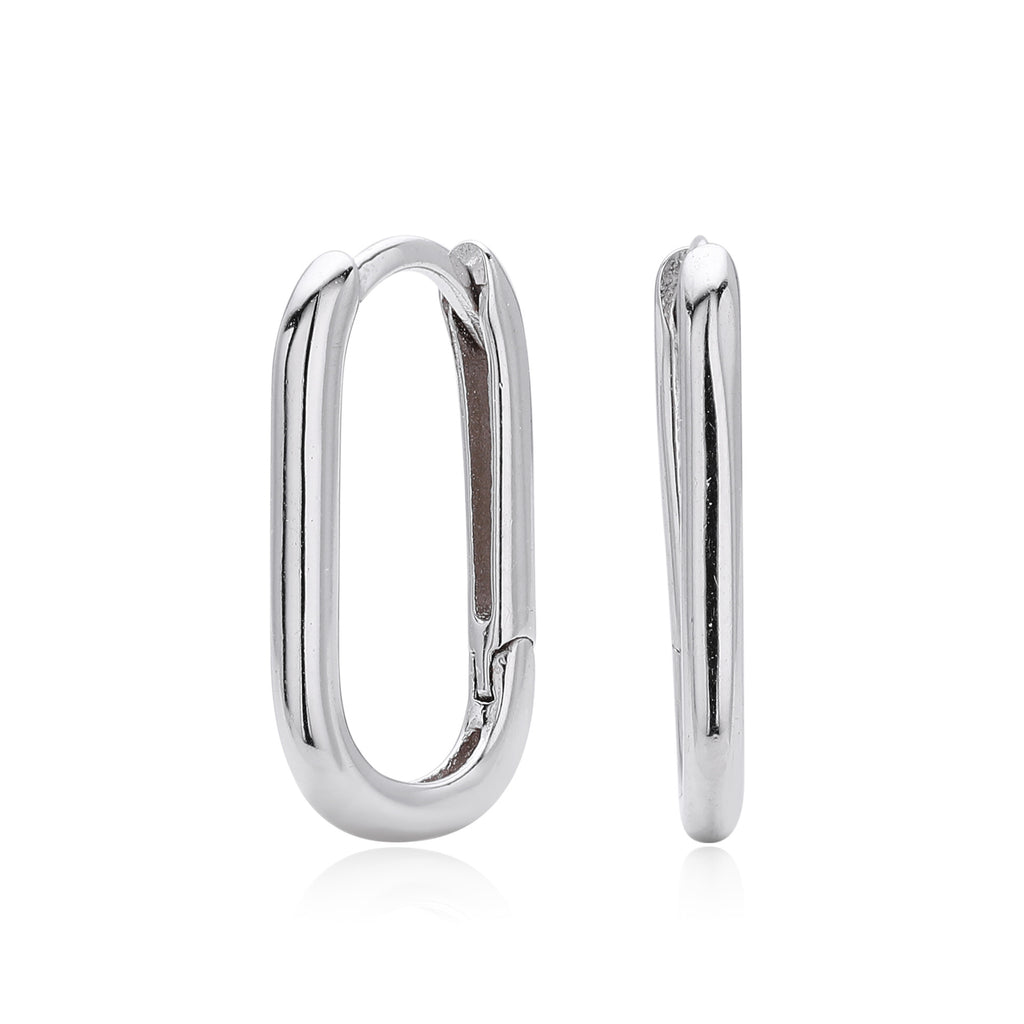 Damen Creolen aus hochwertigem 925 Sterling Silber mit modernem Ovaldesign Shop Nory
