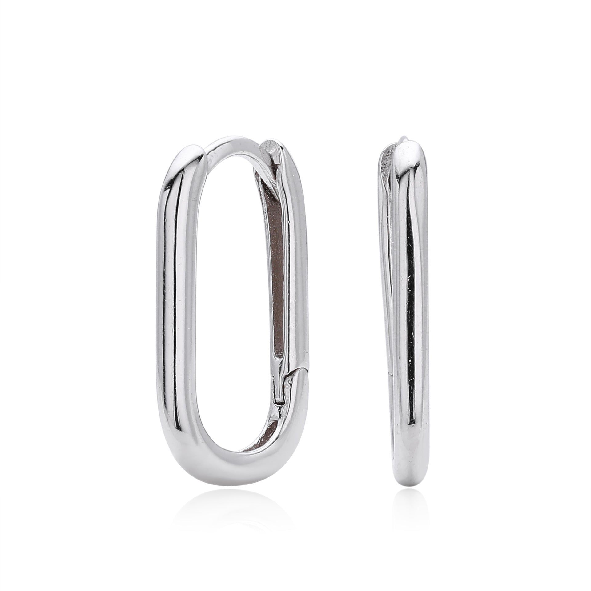 Damen Creolen aus hochwertigem 925 Sterling Silber mit modernem Ovaldesign Shop Nory