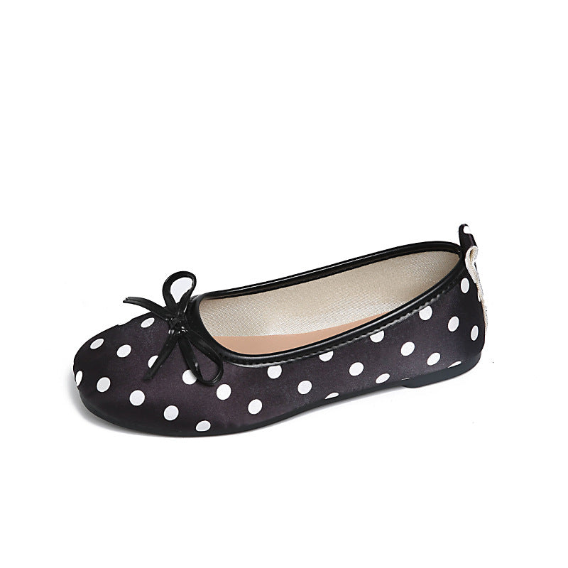 Damen Ballerinas mit verspieltem Punktedesign und zartem Schleifen-Detail