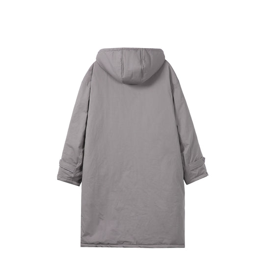 Damen Lange gefütterte Thermo-Parka im Oversize-Schnitt mit verdeckter Front Shop Nory