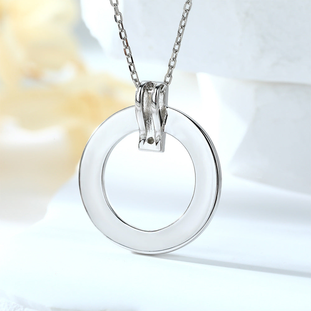 Damen elegante Halskette mit funkelndem Zirkonia-Rahmen Shop Nory