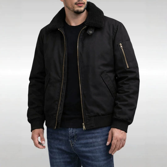 Herren Modische Bomberjacke mit Fleecefutter