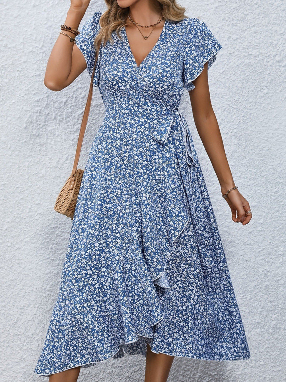 Damen Wickelkleid mit floralem Muster