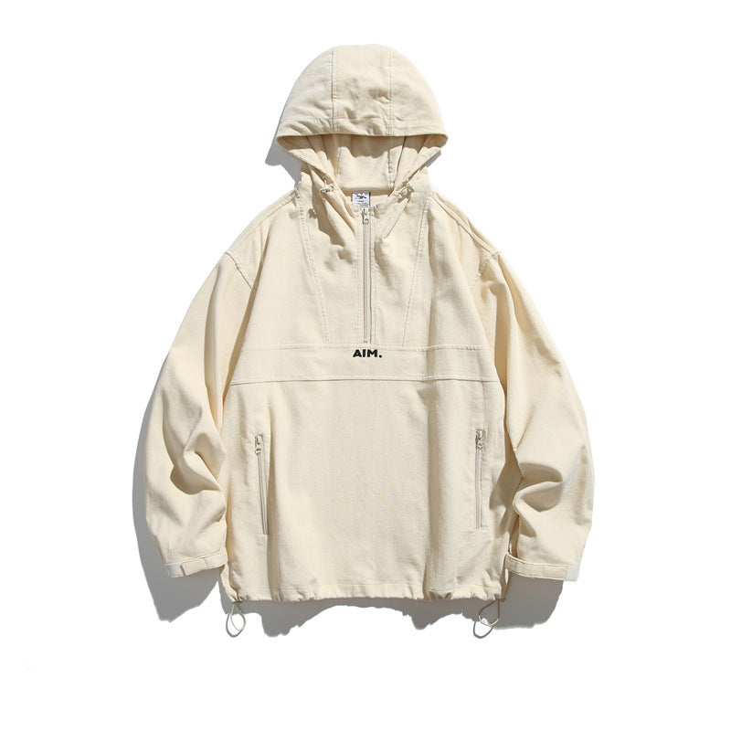 Unisex Oversize Kapuzen-Anorak mit Halbzip, Tunnelzug und Reißverschlusstaschen Shop Nory