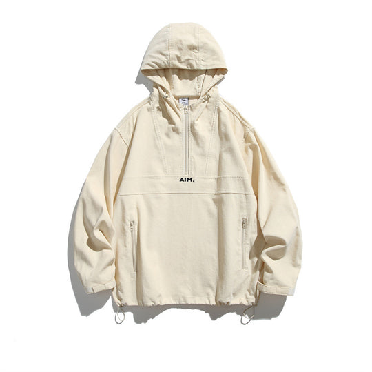 Unisex Oversize Kapuzen-Anorak mit Halbzip, Tunnelzug und Reißverschlusstaschen Shop Nory