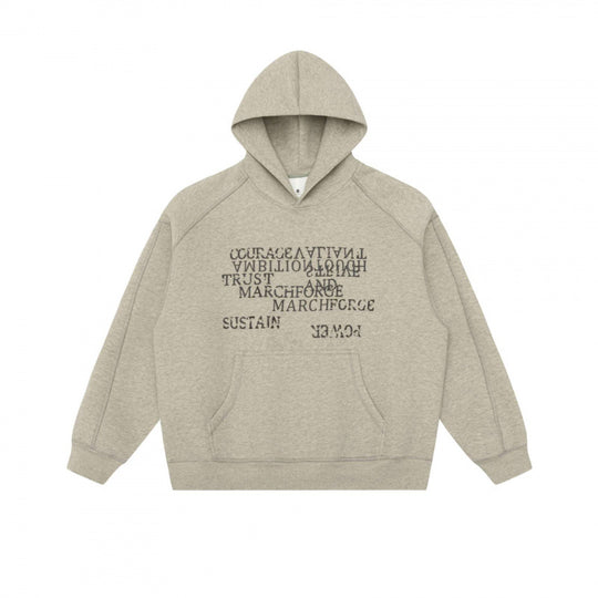 Unisex Oversize Kapuzenpullover mit typografischem Mirror-Print, Kängurutasche und Raglanärmeln Shop Nory