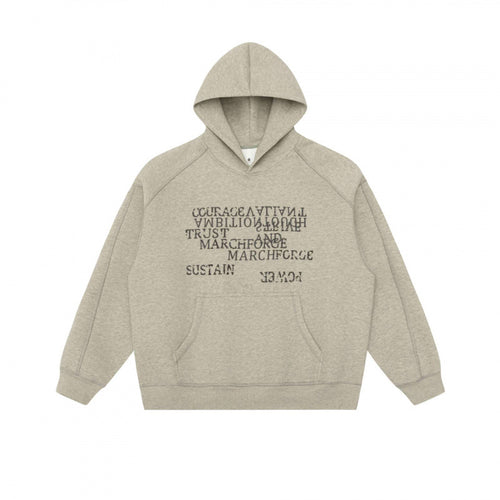 Unisex Oversize Kapuzenpullover mit typografischem Mirror-Print, Kängurutasche und Raglanärmeln Shop Nory