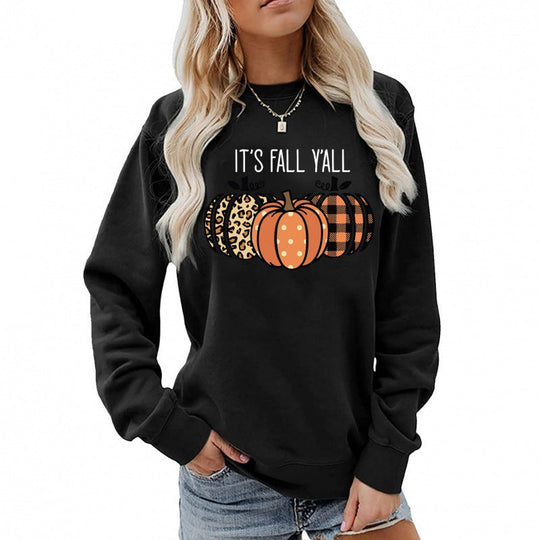 Damen Sweatshirt mit verspieltem Herbstmotiv und bequemer Passform Shopnory