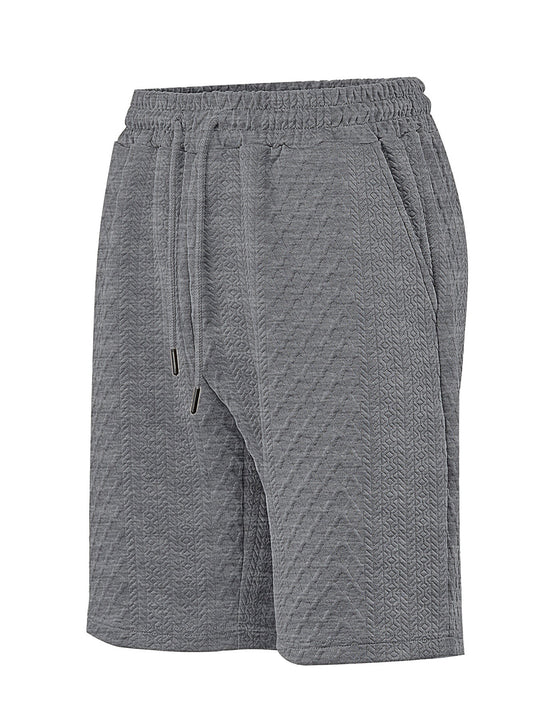 Herren nan strukturierte Lounge-Shorts mit Elastikbund Tunnelzug und seitlichen Eingrifftaschen