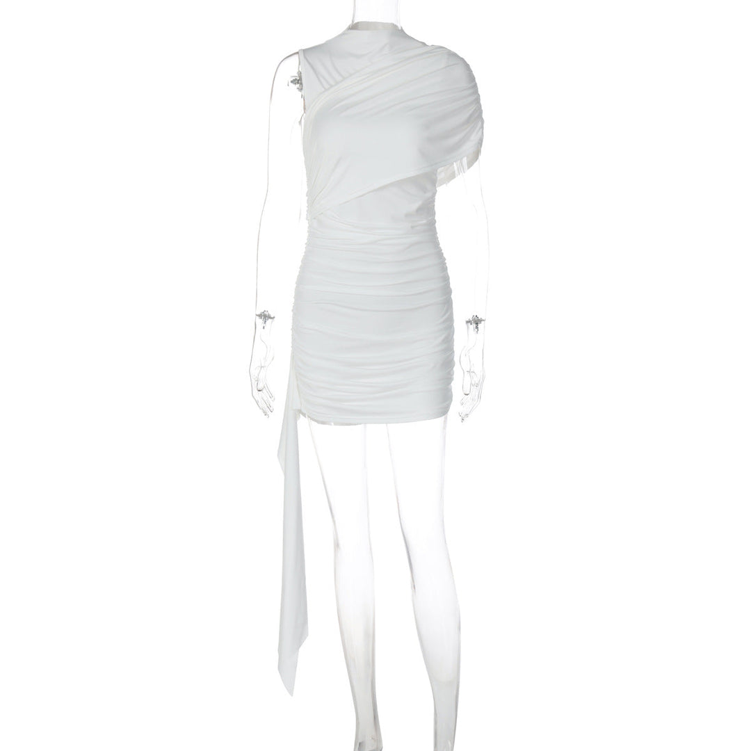 Damen Elegantes Cocktailkleid mit asymmetrischem Saum und Raffung