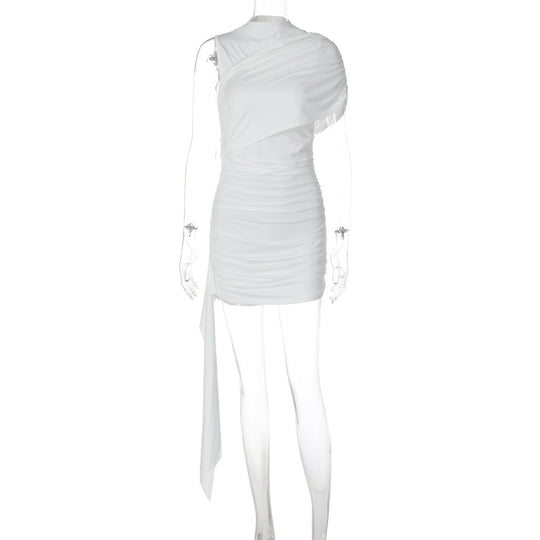 Damen Elegantes Cocktailkleid mit asymmetrischem Saum und Raffung