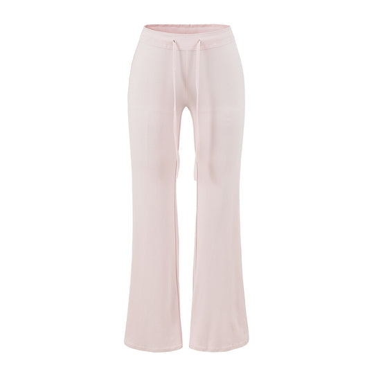 Damen Fließende Jersey-Hose mit hohem Bund, Kordelzug und ausgestelltem Bein Shop Nory