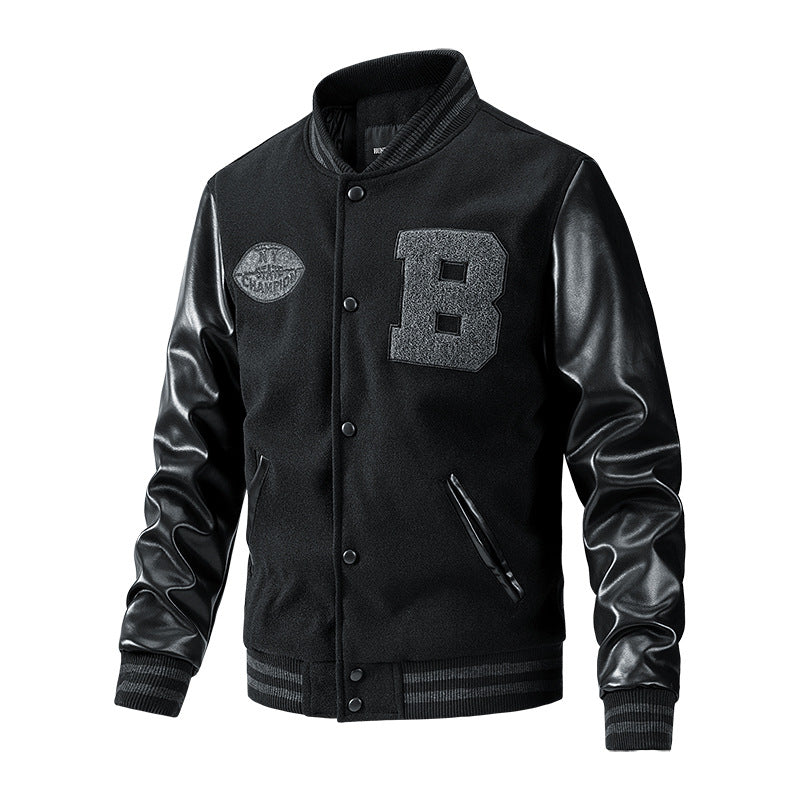 Herren Collegejacke aus Wollmix mit verstärkten Lederärmeln Shop Nory