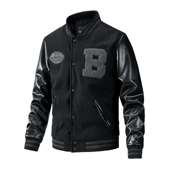 Herren Collegejacke aus Wollmix mit verstärkten Lederärmeln Shop Nory