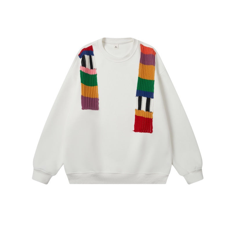 Unisex Oversize-Sweatshirt mit Strickapplikationen und Rundhalsausschnitt Shop Nory
