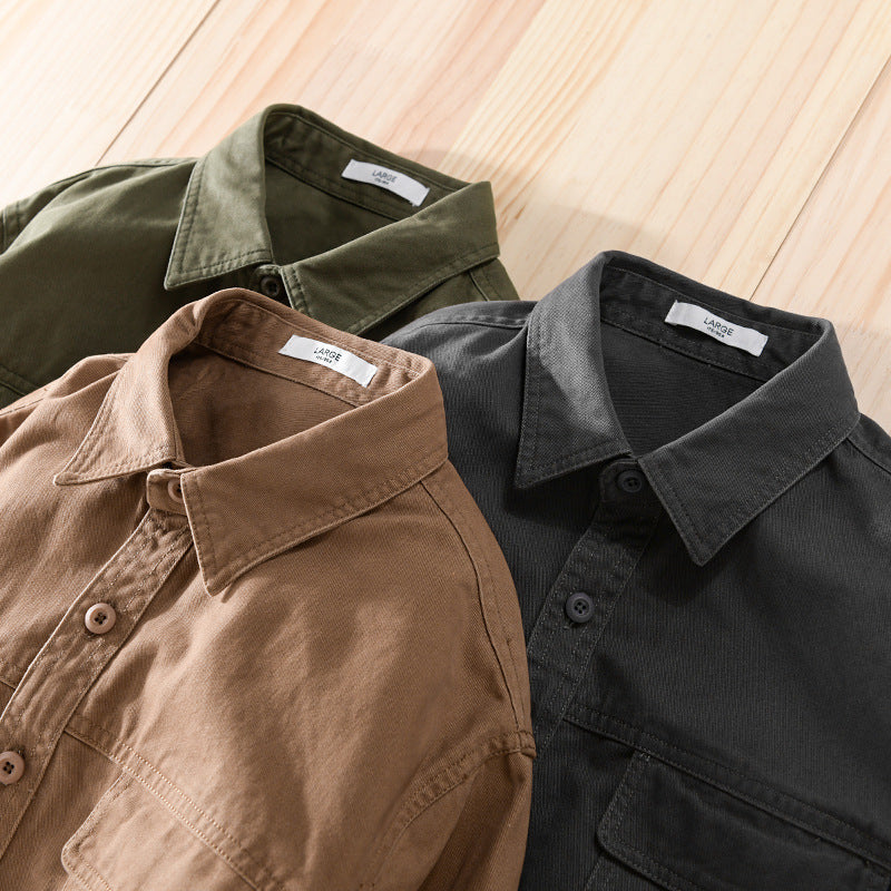 Herren Overshirt-Jacke aus Baumwoll-Twill mit aufgesetzten Brusttaschen und Knopfleiste Shop Nory