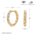 Damen Creolenohrringe mit raffiniertem Zopfdesign und funkelnden Zirkonsteinen Shop Nory