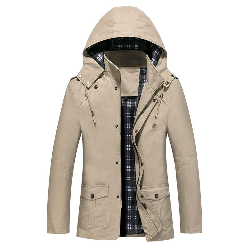 Herren Robuste Parkajacke mit verstellbarer Kapuze Shop Nory