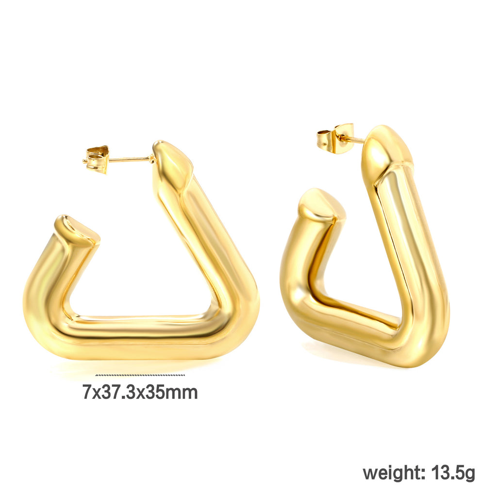Damen Edelstahl Creolen mit innovativem Bambusdesign Shop Nory