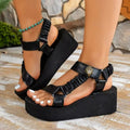 Damen Wedge-Sandalen mit raffiniertem Riemendesign und komfortabler Sohle Shopnory