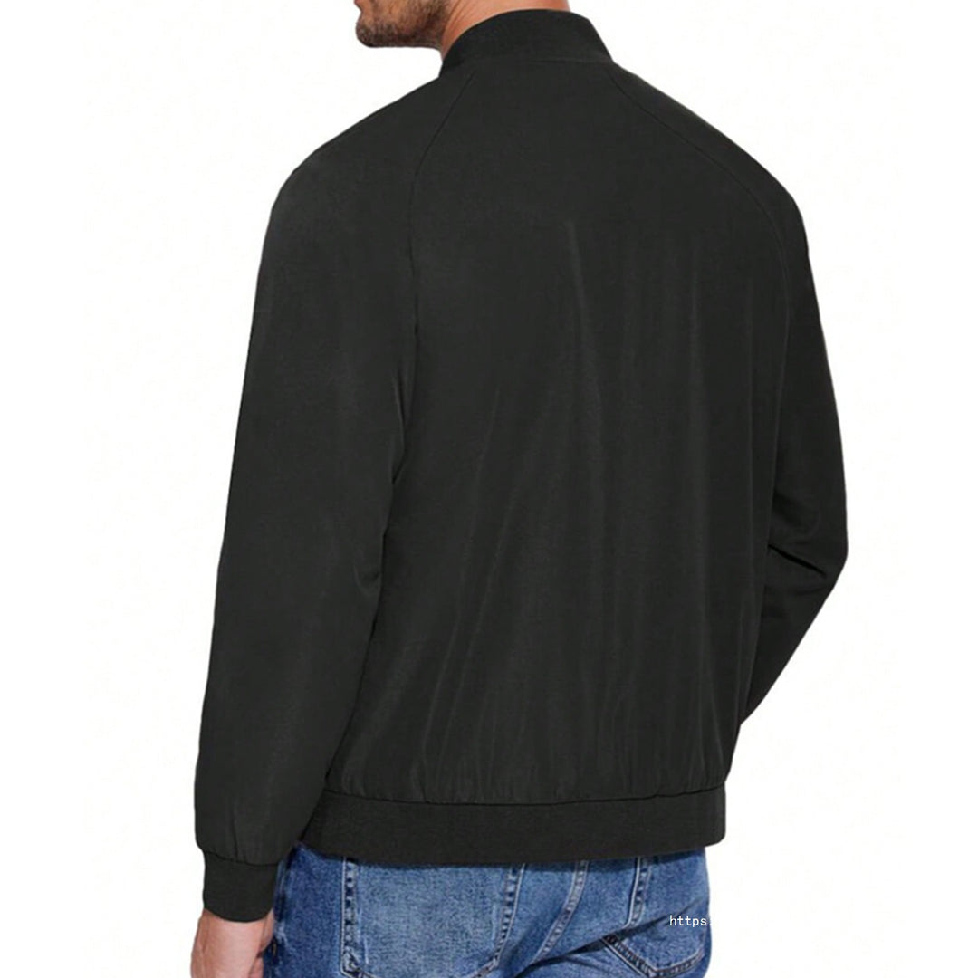 Herren Leichter Baumwoll‑Mix Bomberblouson mit Rippbündchen und verdecktem Reißverschluss Shop Nory