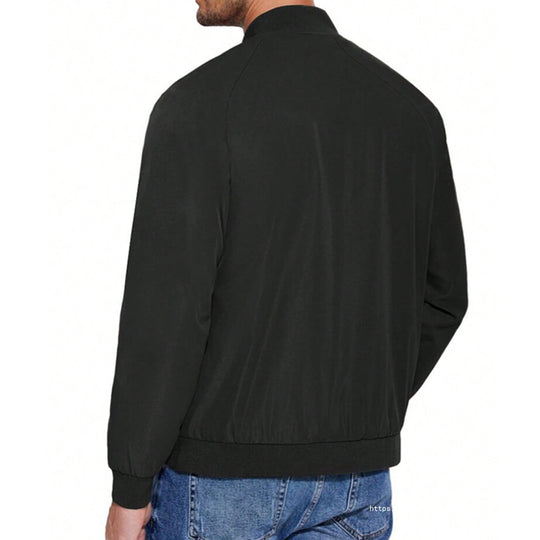 Herren Leichter Baumwoll‑Mix Bomberblouson mit Rippbündchen und verdecktem Reißverschluss Shop Nory