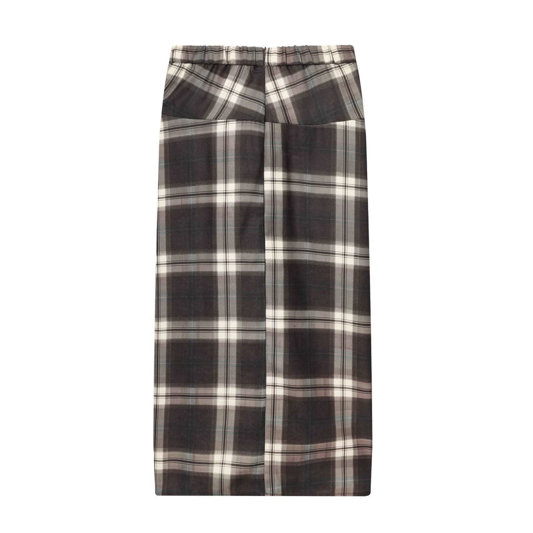 Damen Midirock mit Karomuster und dekorativer Frontdrappierung Shop Nory