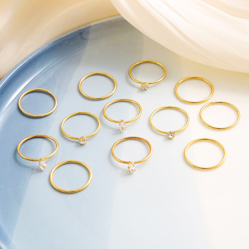 Damen Ring-Set mit funkelnden Zirkonia-Steinen und elegantem Design Shop Nory