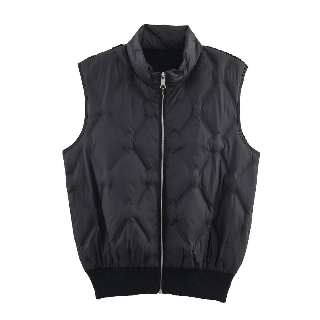 Damen Wattierte Steppweste mit Stehkragen und Rippbund Shop Nory