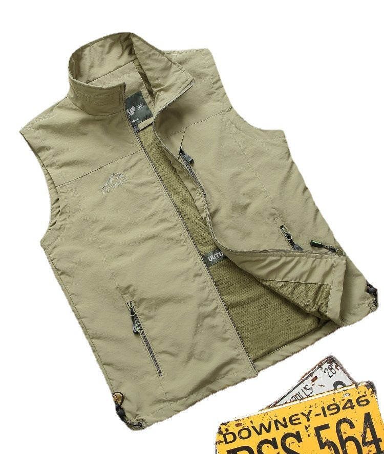 Herren Utility-Outdoorweste mit atmungsaktivem Meshfutter, Reißverschluss‑Taschen und verstellbarem Saum Shop Nory