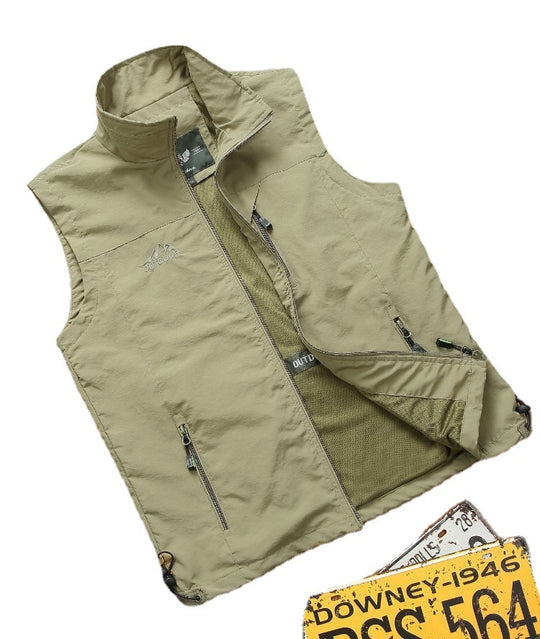 Herren Utility-Outdoorweste mit atmungsaktivem Meshfutter, Reißverschluss‑Taschen und verstellbarem Saum Shop Nory