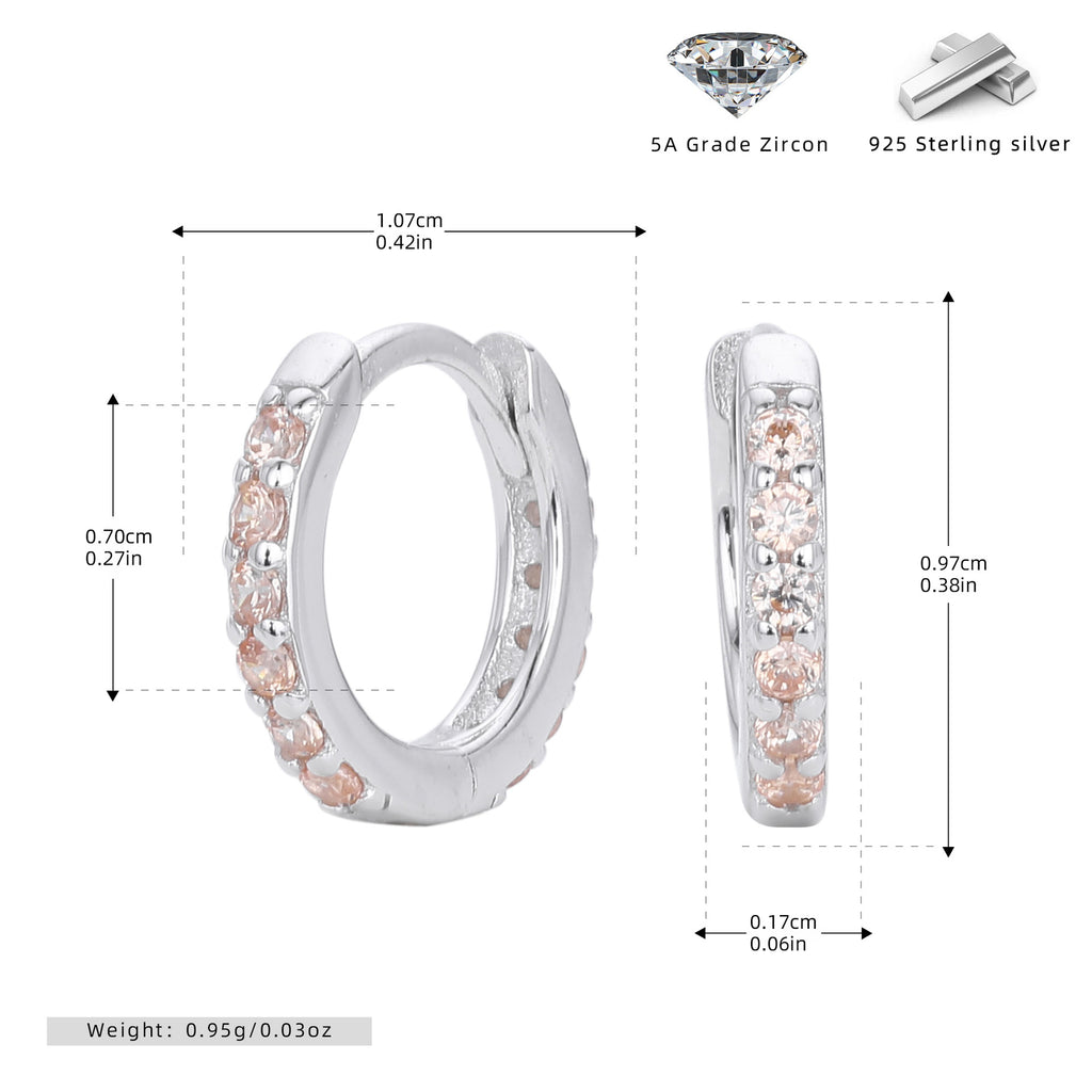 Damen Creolen mit funkelndem Zirkonbesatz aus 925 Sterling Silber Shop Nory