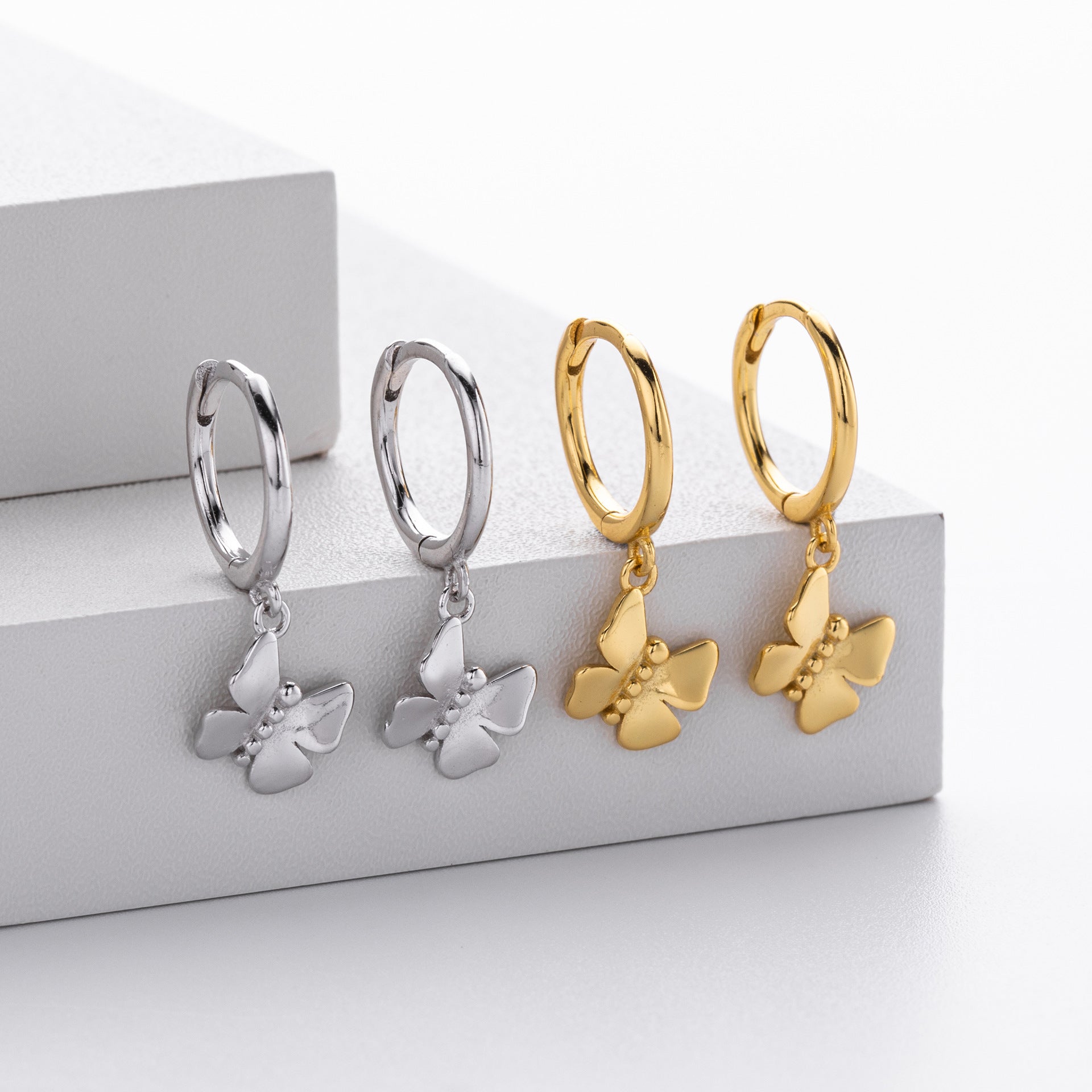 Damen Ohrhänger mit filigranem Schmetterlingsdesign aus hochwertigem 925 Sterlingsilber Shop Nory