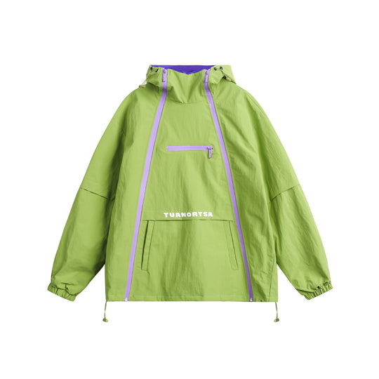 Unisex Technischer Oversize Anorak mit Kapuze, Zipperdetails und Kängurutasche Shop Nory