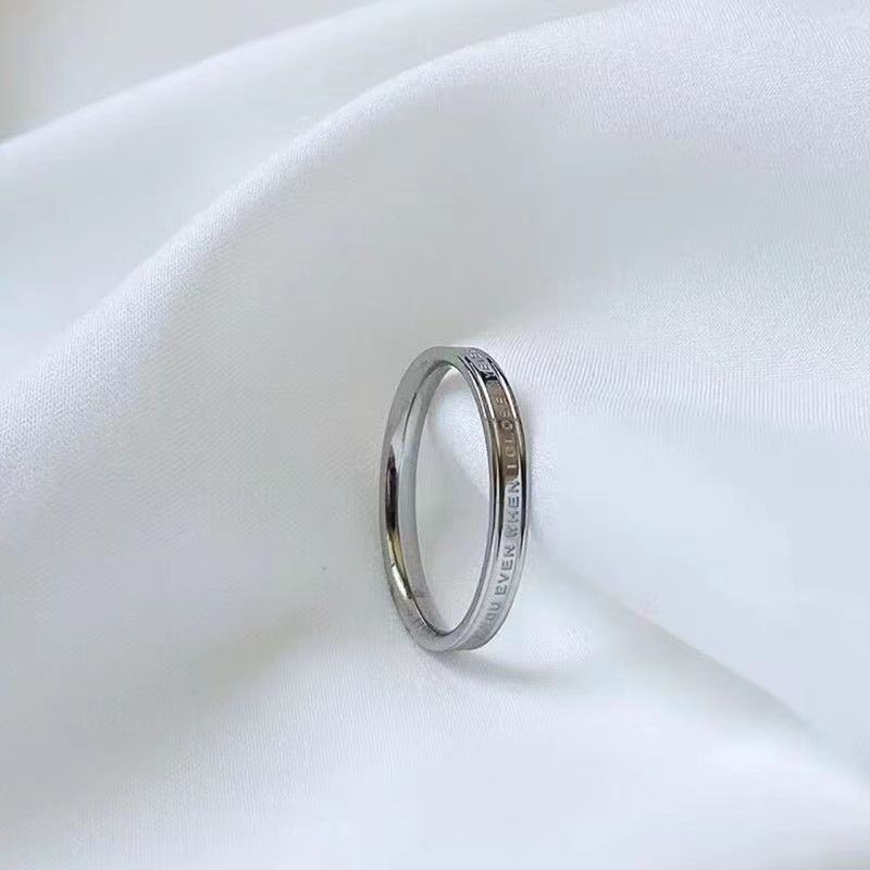 Frauen Gravierte Edelstahl Statement Ring Shop Nory