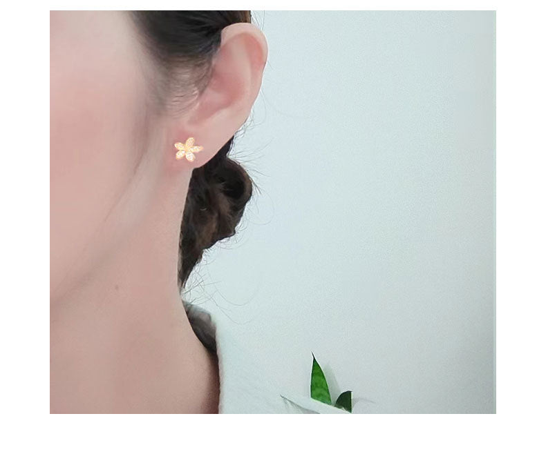 1 Paar 18K vergoldete 925 Sterling Silber Zirkon 925 Sterling Silber Ohrringe Blumen Ohrstecker | Shop Nory